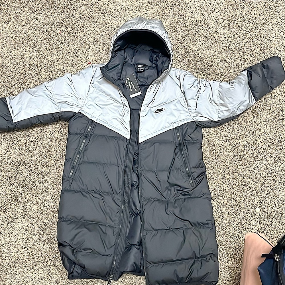 Nike down filled long winter coat NWT size L